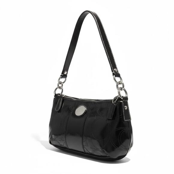 Coach Black Leather Wristlet Purse – Zip Top, - Picture 1 of 3